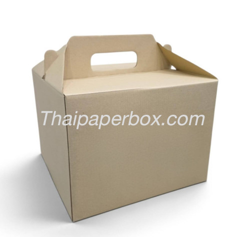 กล่องก้นขัด หูหิ้ว (กล่องเค้ก 2 ปอนด์) ขนาด 25x25x18.50 cm.